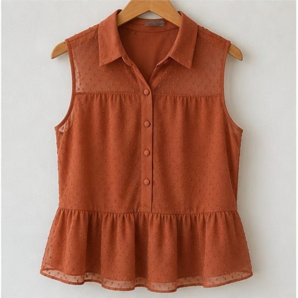 Rust Peplum Top